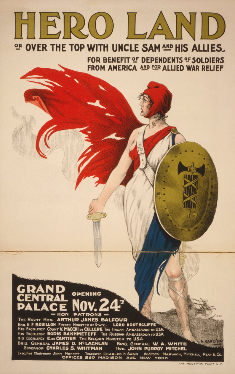 Cartaz francês da terra do herói de Unknown