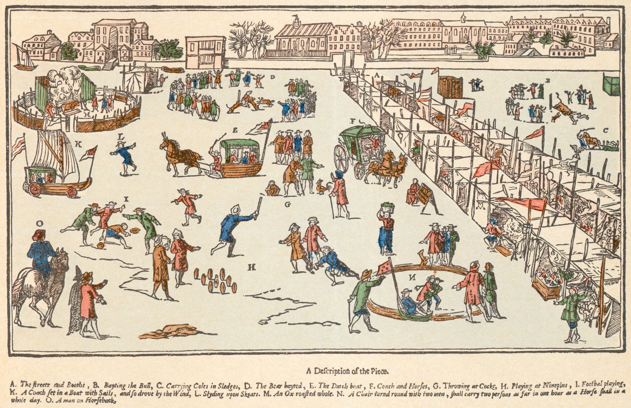 Feira Frost no Rio Tamisa, Londres, 1683 de Unknown