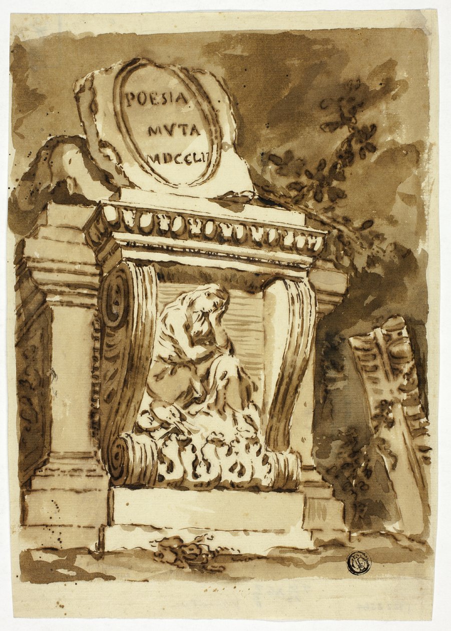 Monumento Funerário com a inscrição "Poesia Muta" de Unknown