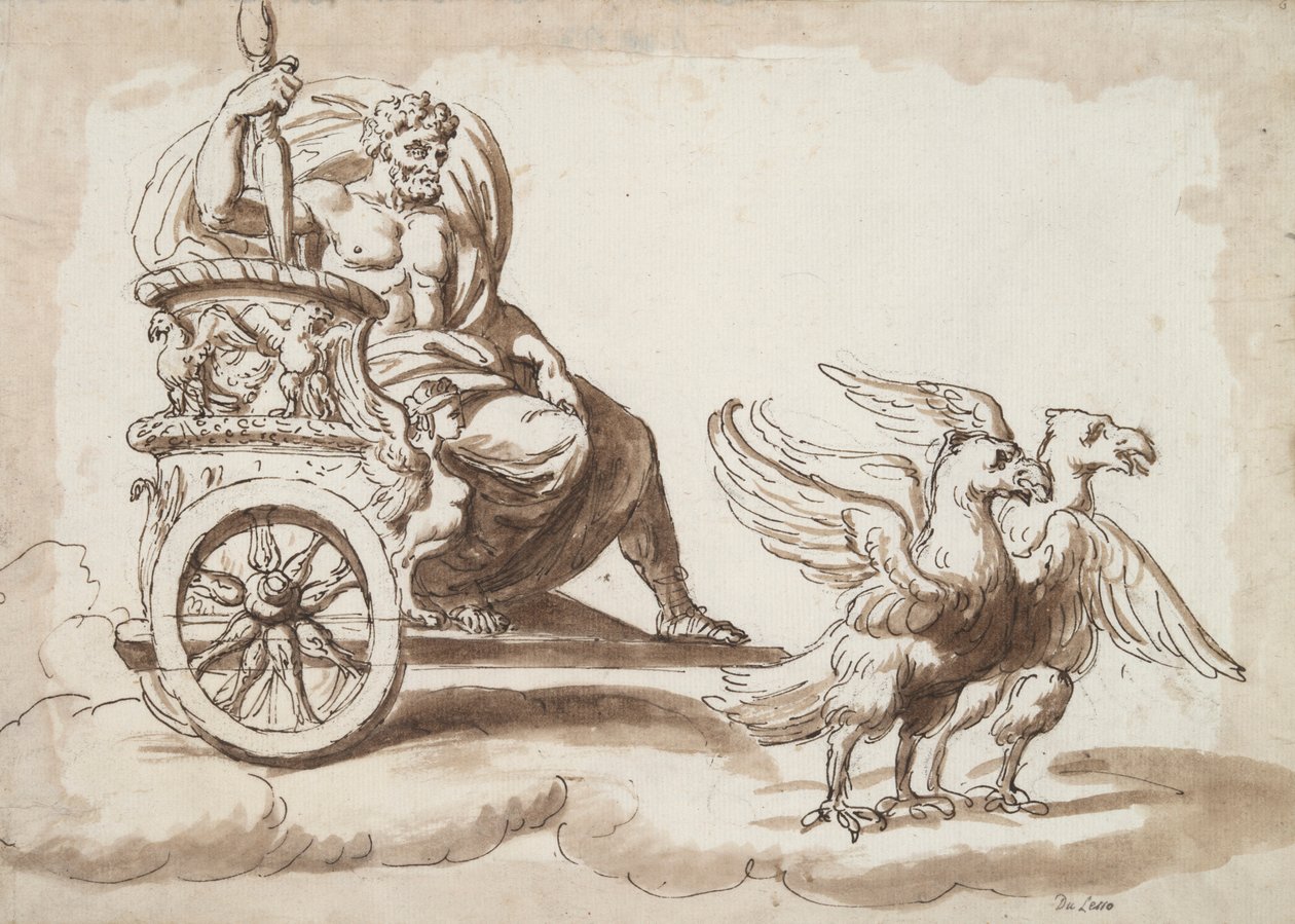 Júpiter em uma carruagem desenhada por águias de Unknown