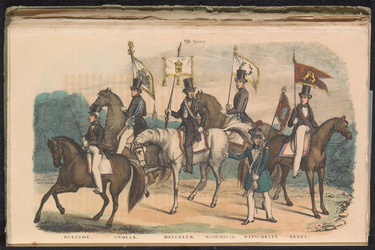 Fantasias e bandeiras dos guardas de honra de Delfzijl, Zwolle, Deventer, Medemblik, Winschoten e Texel, 1840-1842
VIII. Grupo (título sobre o objecto) de Unknown
