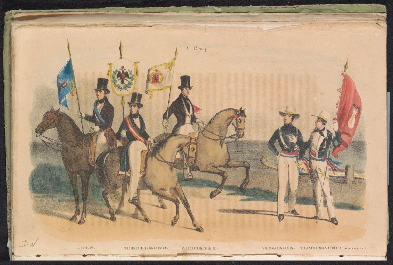 Fantasias e bandeirolas dos guardas honorários de Goes, Middelburg, Zierikzee e Vlissingen, 1840-1842
V. Grupo (título sobre o objecto) de Unknown