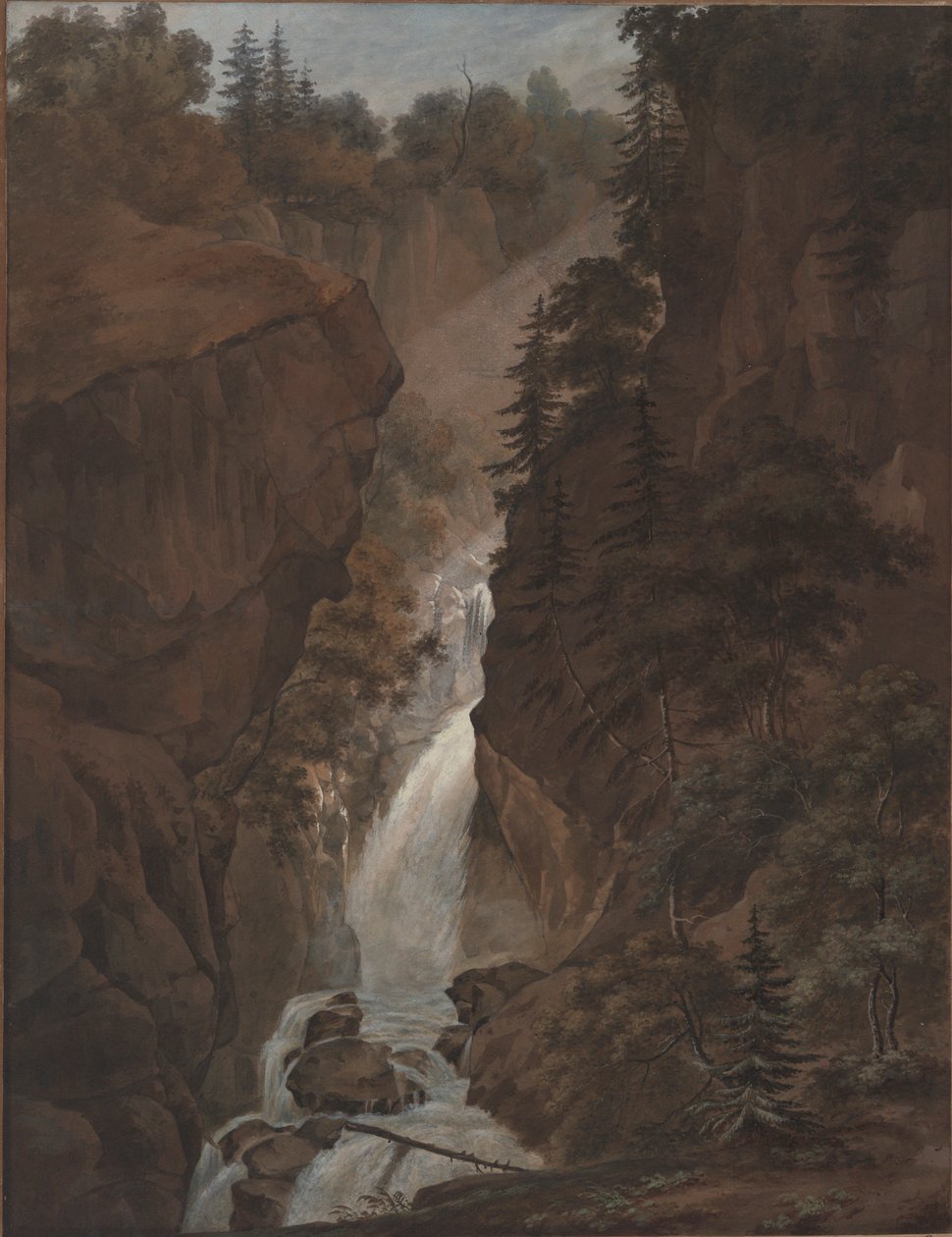 Paisagem com Cascata de Unknown