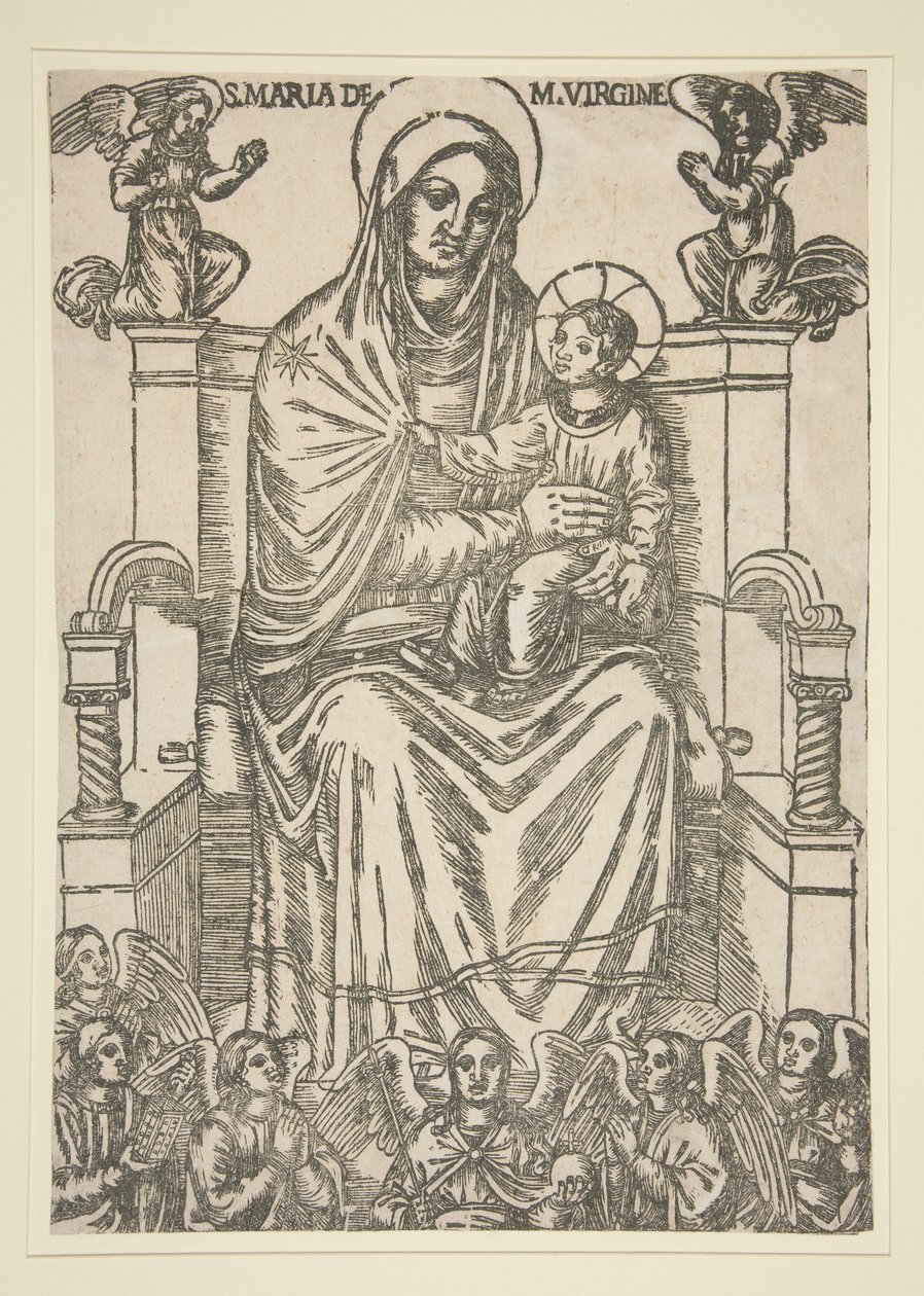 A Madonna e a Criança Enthroned de Unknown