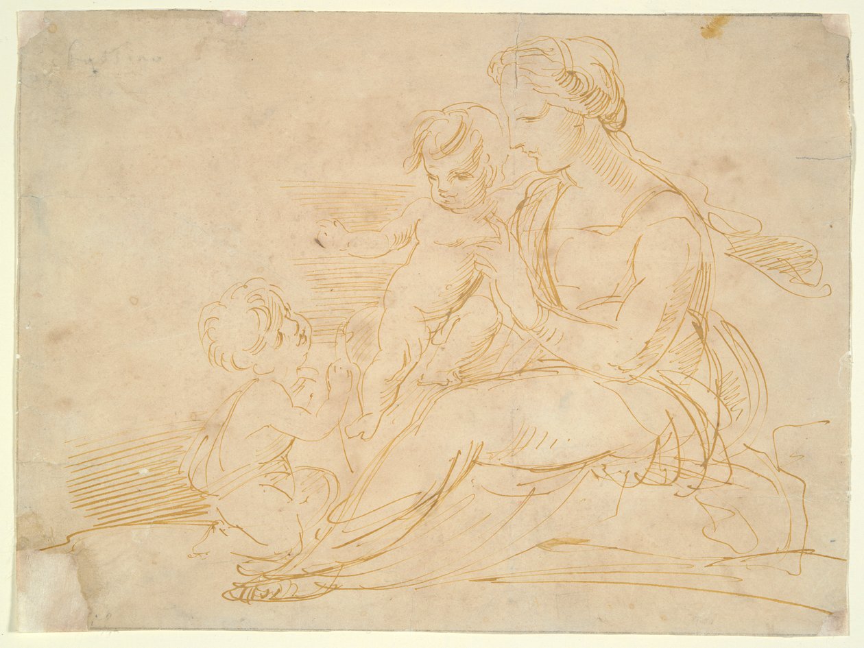 Madonna e criança com São João de Unknown