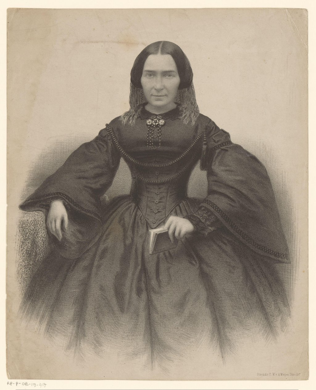 Retrato de uma mulher desconhecida em um vestido preto de Unknown