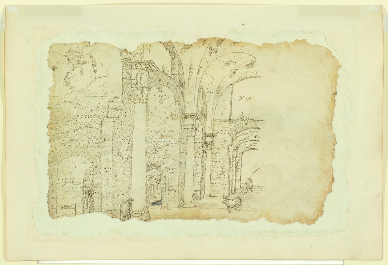 Ruínas dos Termos de Diocleciano (reto); Outra visão do mesmo assunto (verso) de Unknown