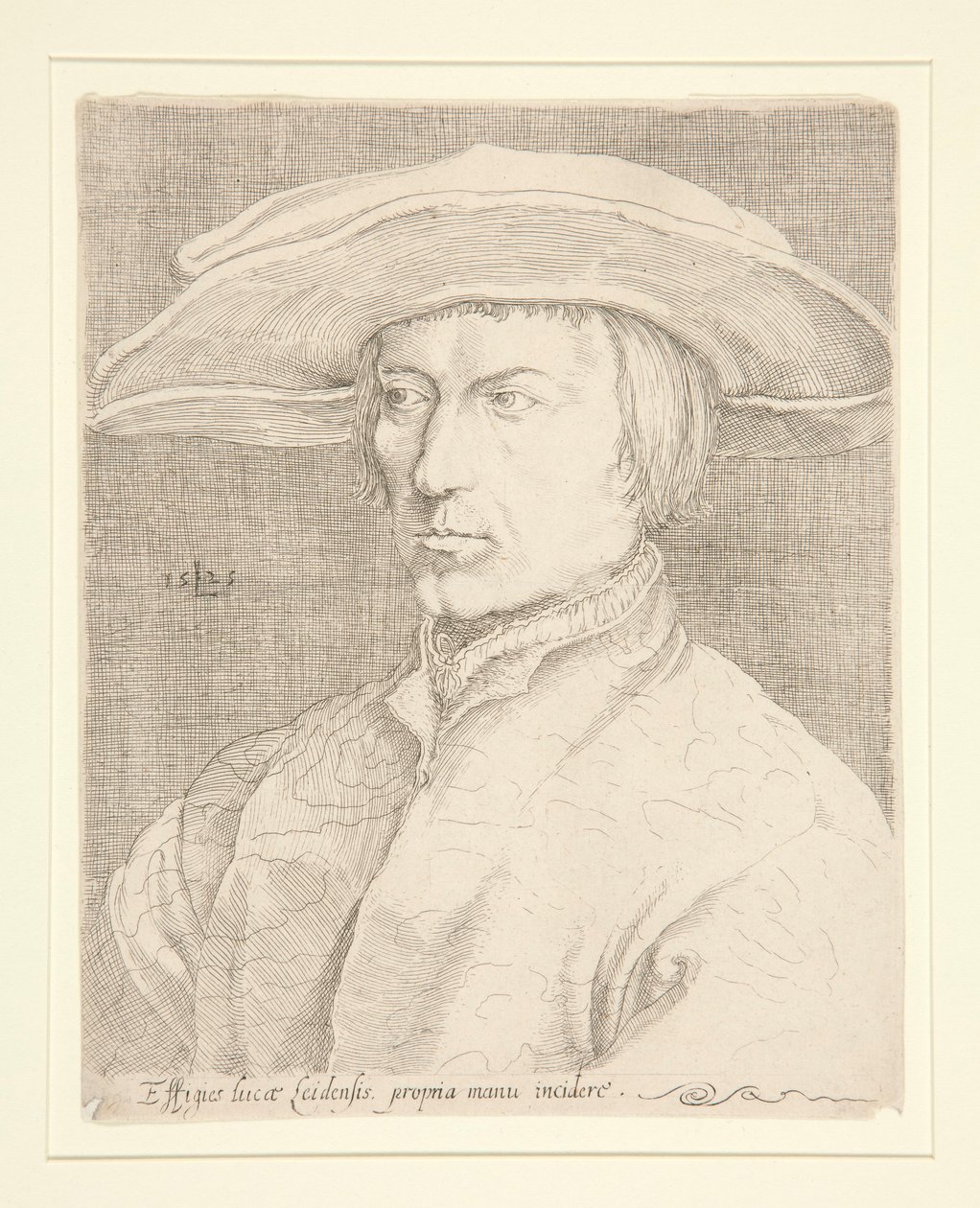 Auto-retrato do artista, 1525 [Retrato de um homem, chamado Lucas van Leyden, auto-retrato] de Unknown