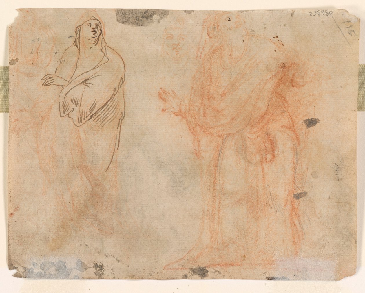 Estudos de Figuras em queda (recto); Estudos de Figuras em Vestuário drapeado (verso) de Unknown