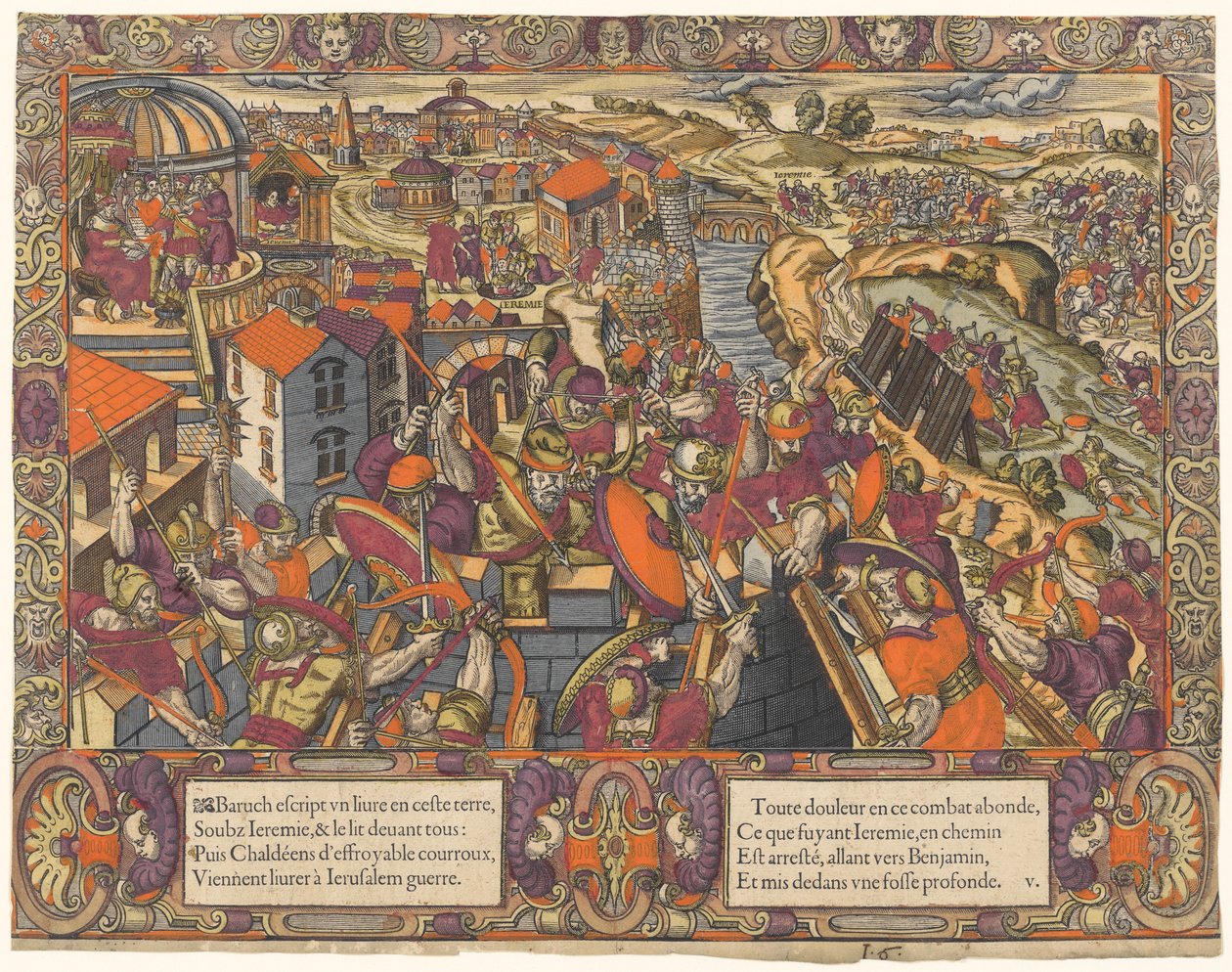 A História de Jeremias: Baruc escreve um livro sob Jeremias, os caldeus cercam Jerusalém, Jeremias é colocado numa vala (Jeremias 36-38) de Unknown