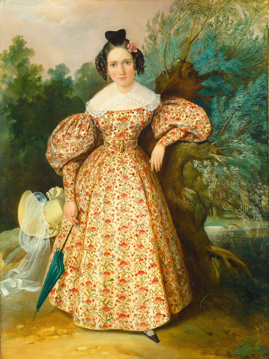 Retrato de uma jovem senhora de Unknown 19th Century