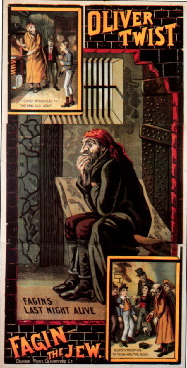 Placa de livro de Oliver Twist do Reino Unido da década de 1880 de Unknown Artist