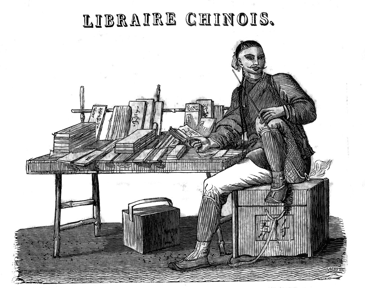 Um livreiro chinês do século XIX. de Unknown artist