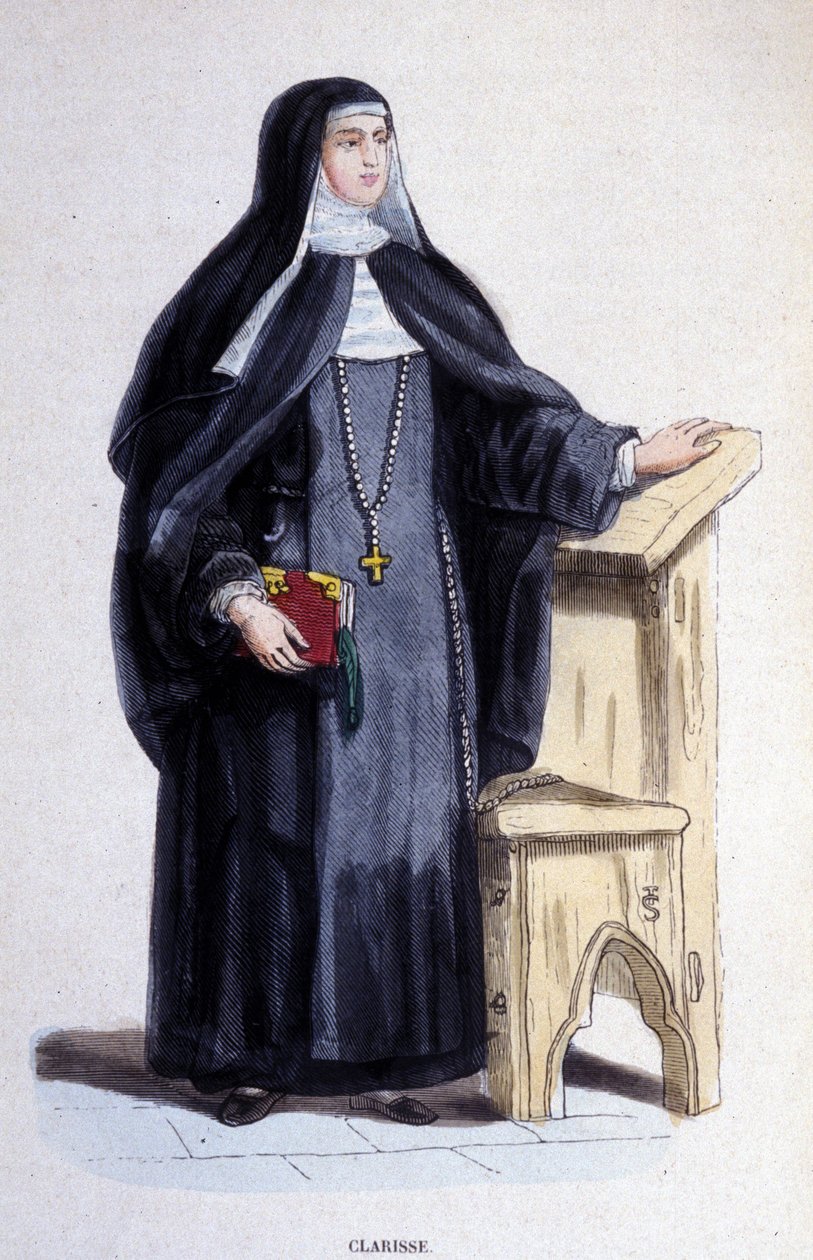 Uma Clarisse, uma religiosa da Ordem de Santa Clarisse fundada no século XIII. de Unknown artist