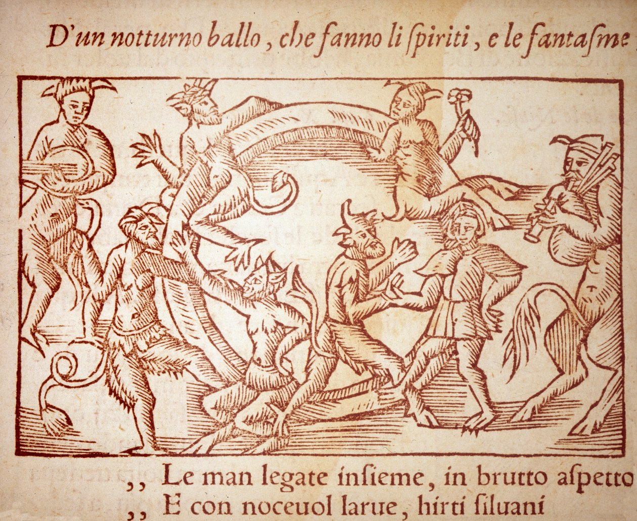 Um sábado, gravura de Olaus Magnus (1490-1557), religioso e geógrafo sueco, -in "Historia de Gentis Septentrionalibus de Unknown artist