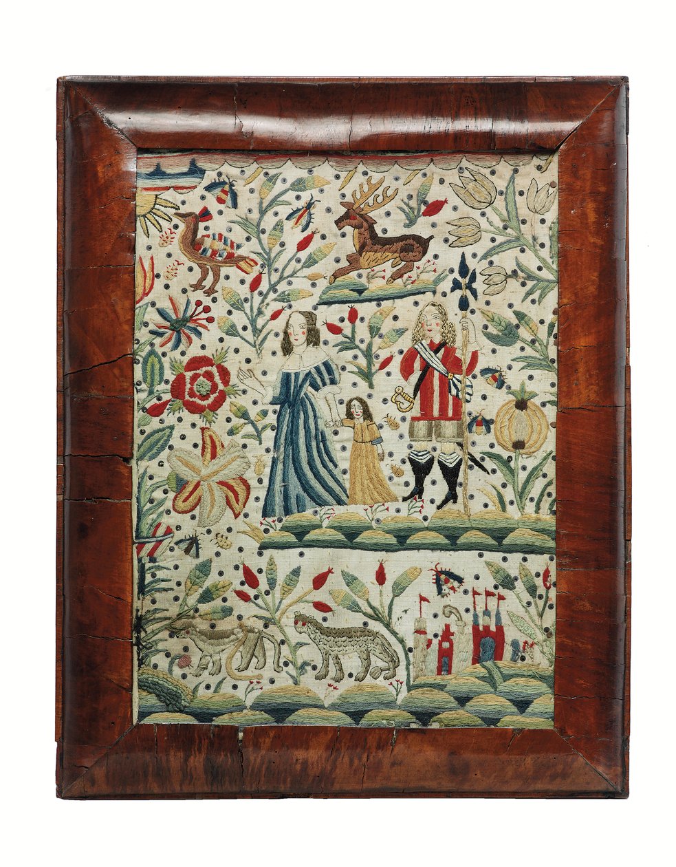 Uma foto de bordado de William e Mary, c.1690 (linho e lã) de Unknown artist
