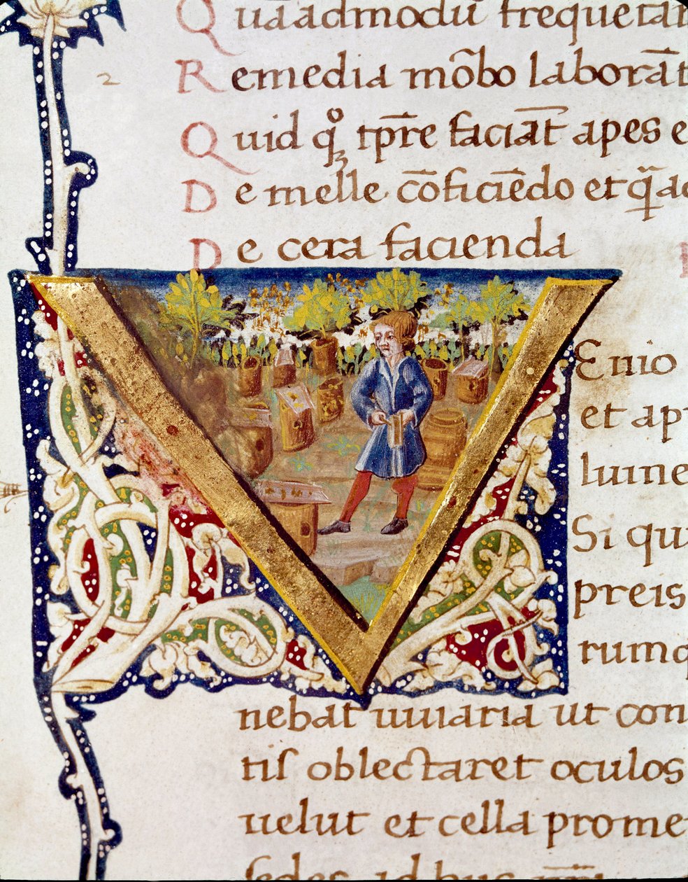 Um apicultor e as suas colmeias (miniatura de Unknown artist