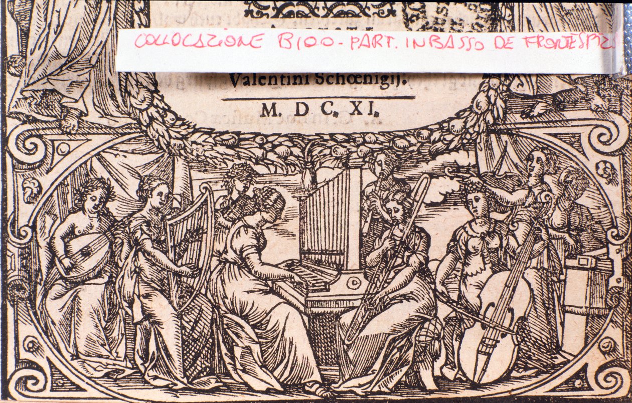 Um concerto, detalhe. Frontispício do Compêndio de música de Adam Gumpeltzhaimer de Unknown artist
