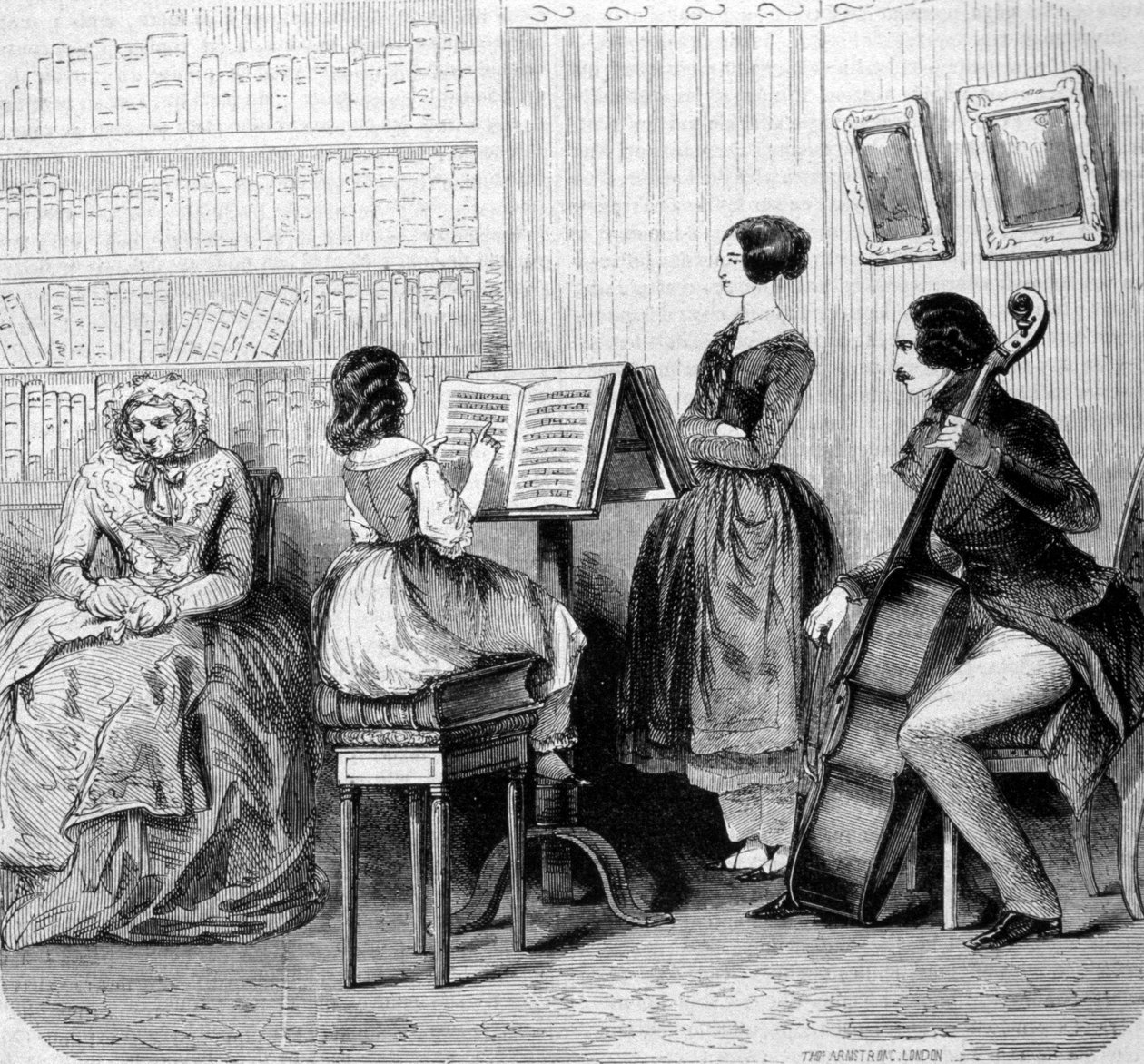 Um concerto em família, gravado por volta de 1860. de Unknown artist