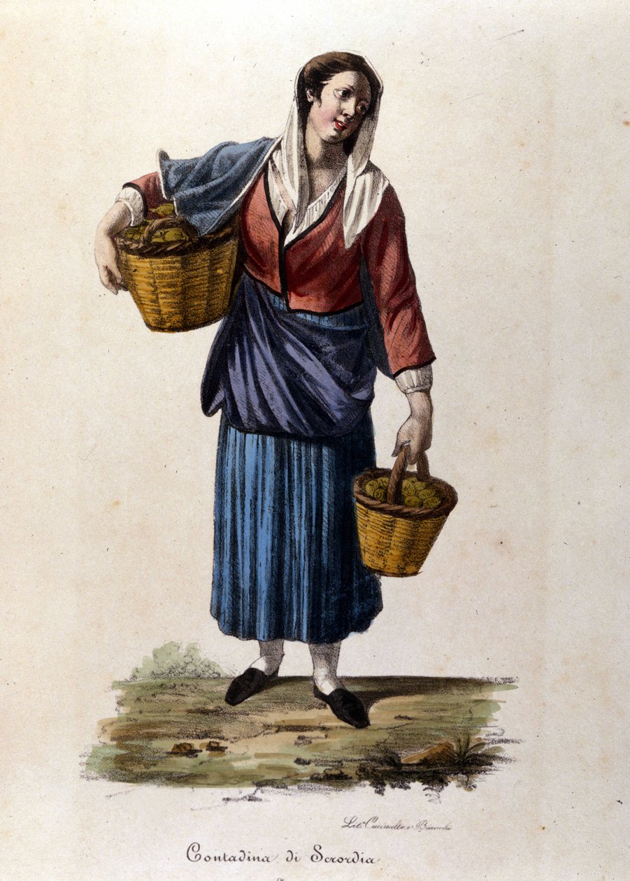 Um camponês da cidade de Scordia na Gravura Siciliana do século XIX de Unknown artist