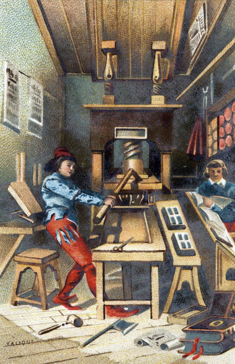 Uma tipografia no século XV. de Unknown artist