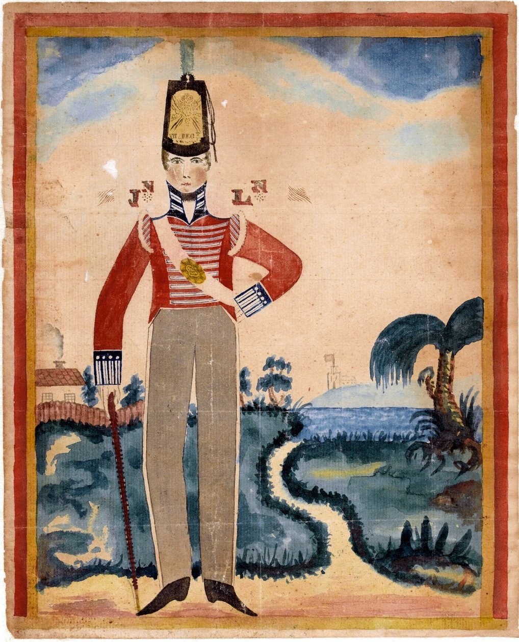 Um soldado do 7º Regimento de Foot (Royal Fusiliers) nas Caraíbas de Unknown artist