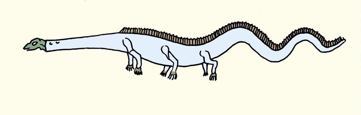 Uma representação do monstro de Stronsay, ele foi alegadamente encontrado na ilha do mesmo nome na Escócia, em 1808. Desenho do período. Século XIX de Unknown artist