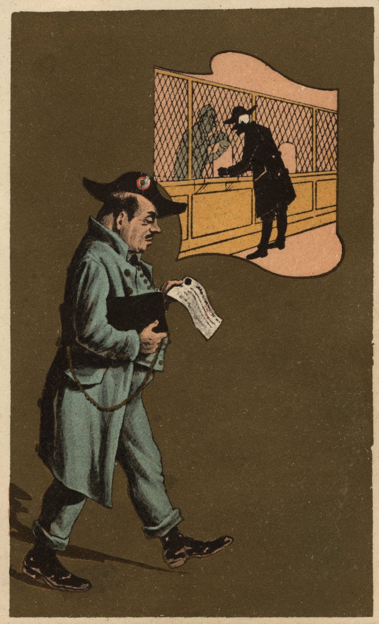 Um inspector de impostos, cromolitografia anónima, finais do século XIX. de Unknown artist