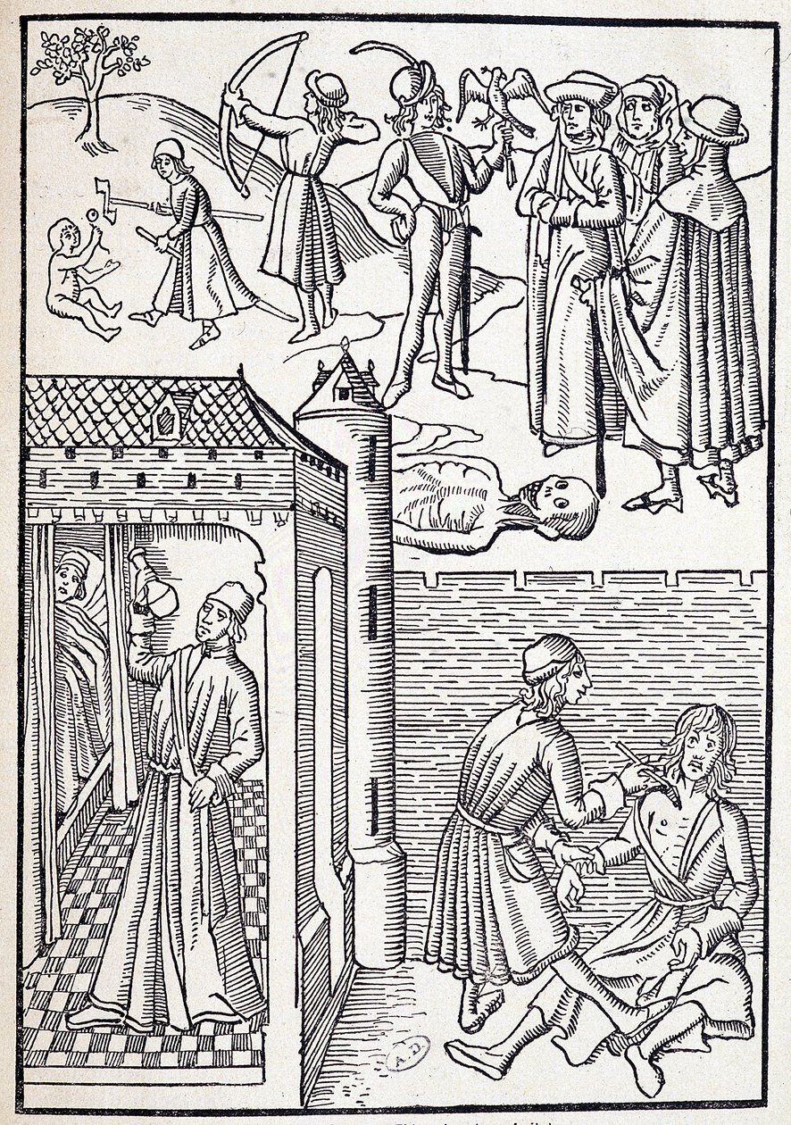 Um urologista e cirurgião no século XV. de Unknown artist
