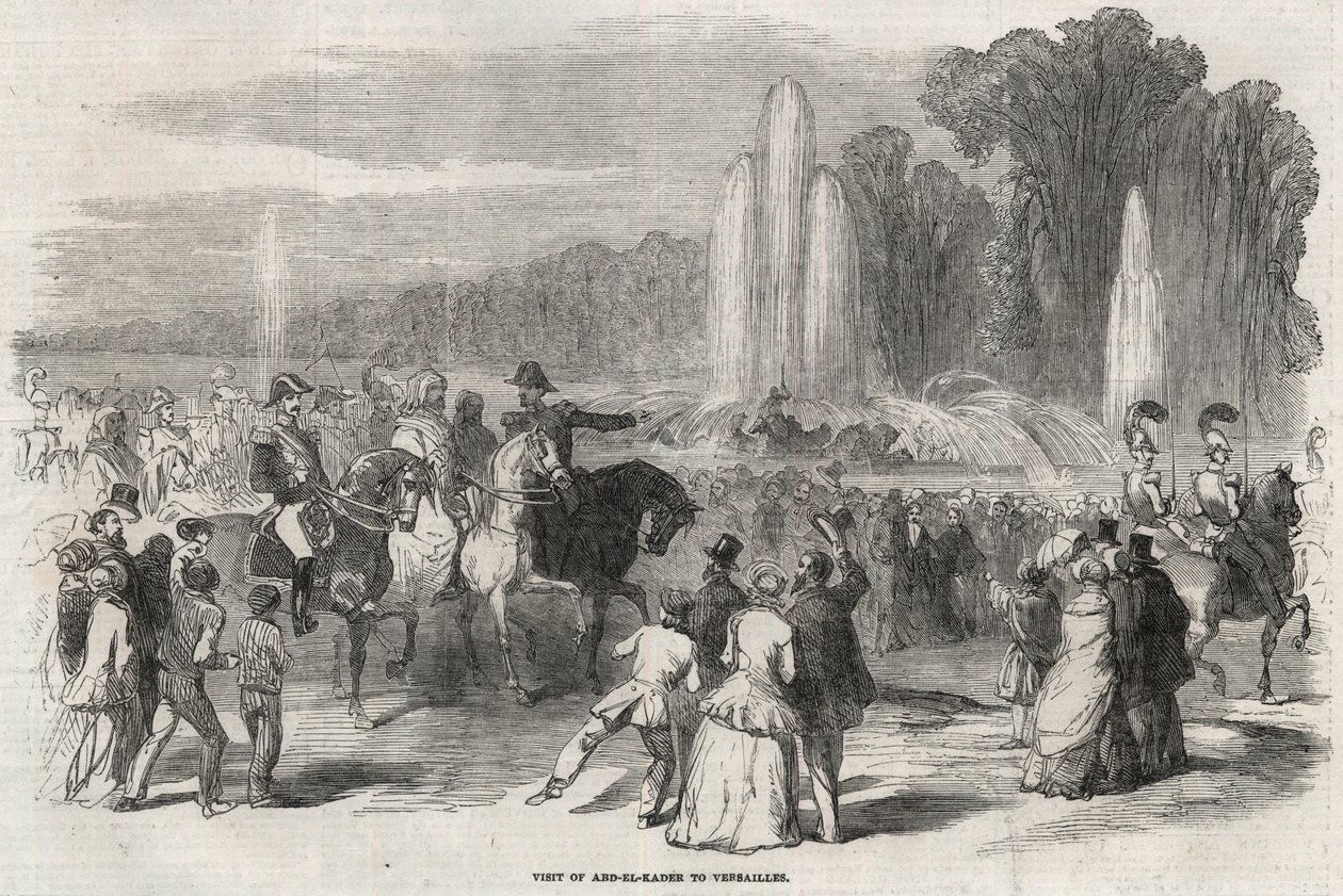 Abd al Qadir (1808-1883), combatente da liberdade argelino, com o ministro da guerra Alphonse Henri d