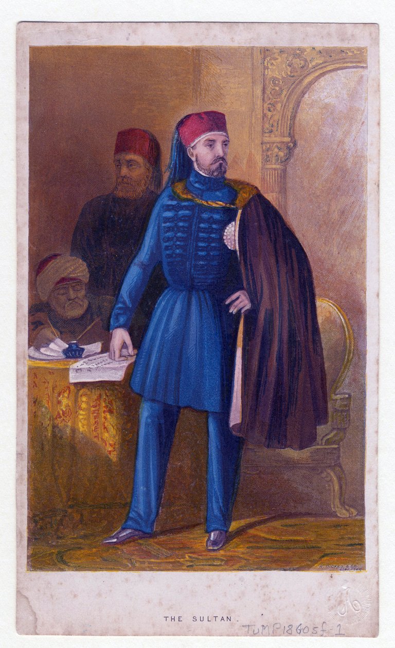 Abdulmecid Ier (Abdul Medjid, Abdul-Medjid) - Sultão Abduelmecid I (1823-1861) - Anónimo - 1850 - Litografia a cores - Colecção Privada de Unknown artist