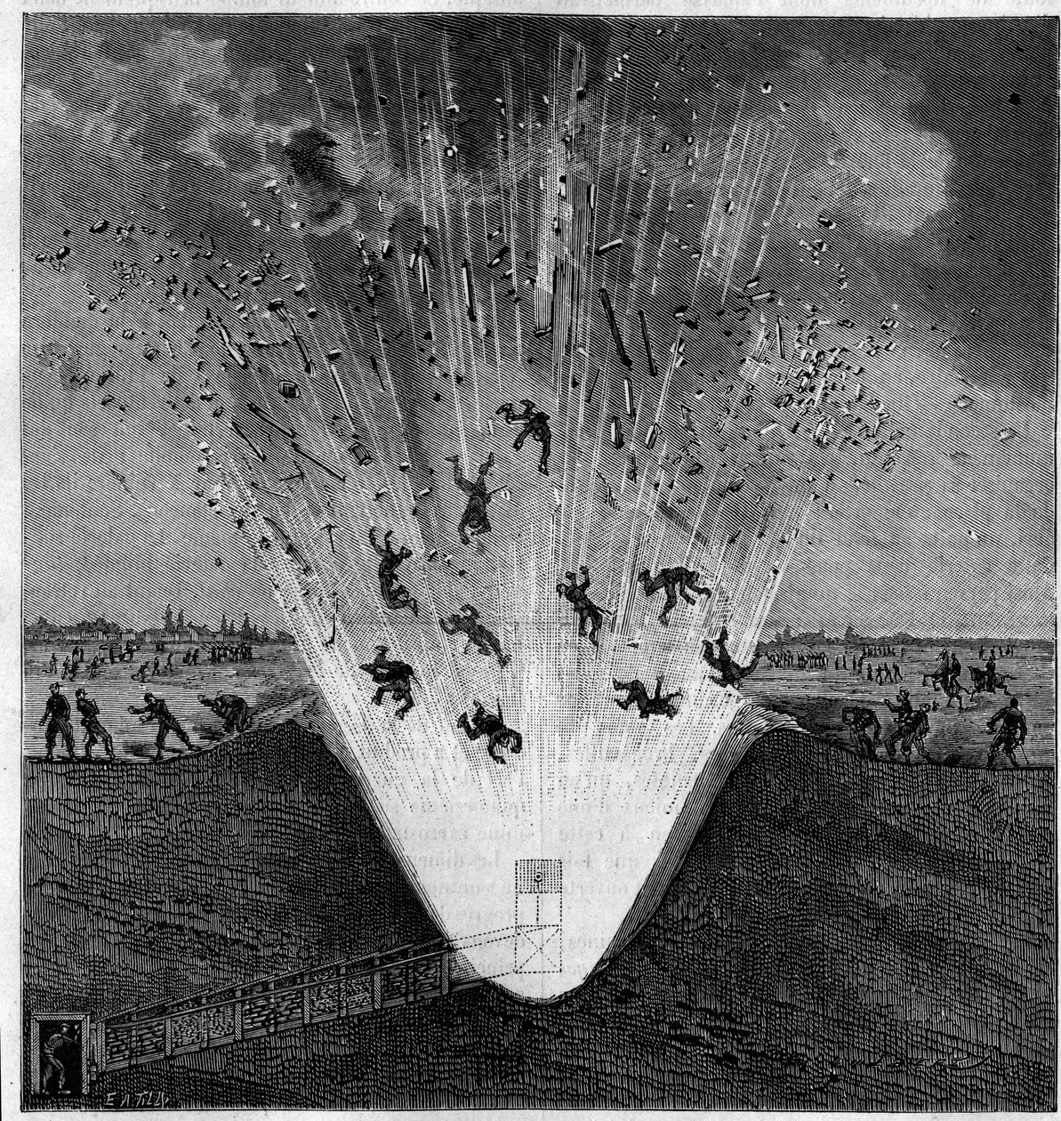 Explosão acidental de uma mina de guerra, Arras (Pas de Calais, 62), 6 de outubro de Unknown artist