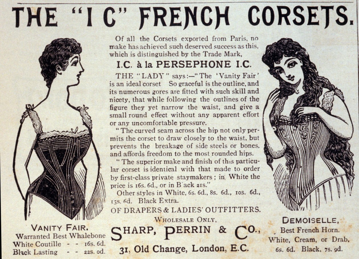 Publicidade para espartilhos franceses. 1888 de Unknown artist