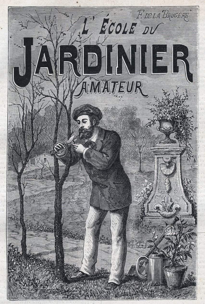 Publicidade para o livro: "A escola do jardineiro amador" de F de la Brugere de Unknown artist