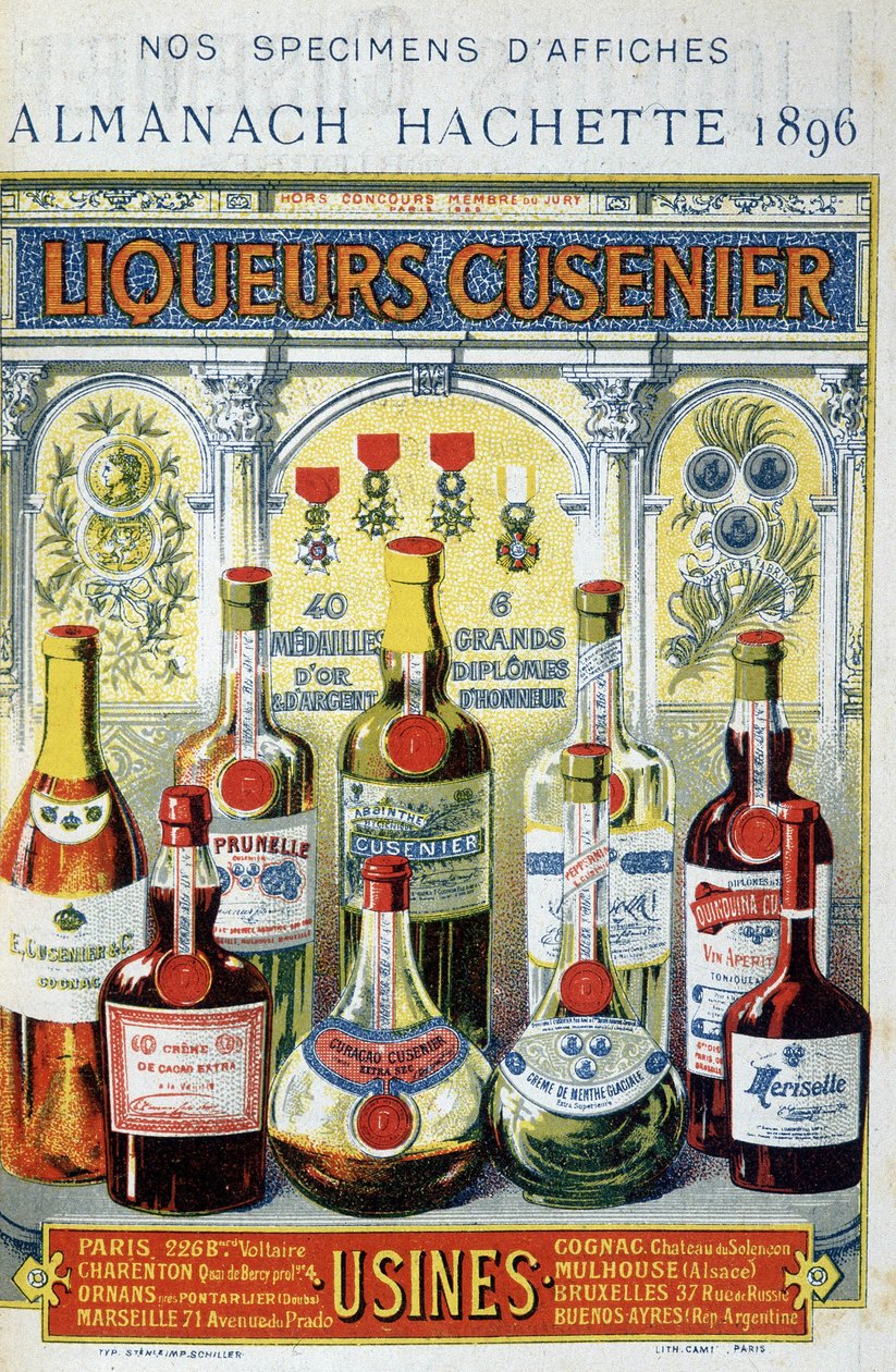 Cartaz publicitário para licores Cusenier de Unknown artist