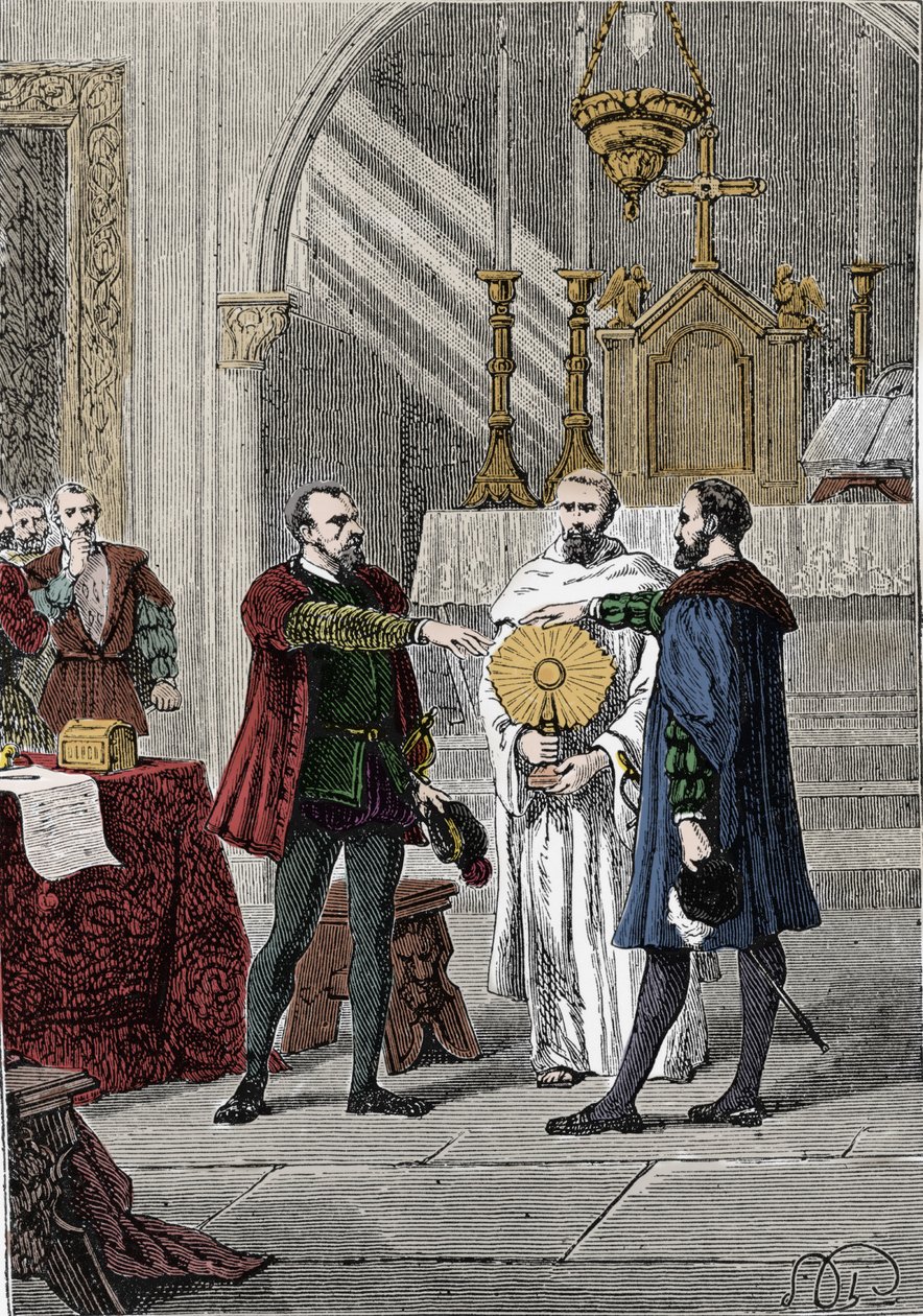 Após várias discórdias entre os conquistadores espanhóis Francisco Pizarro (François Pizarre de Unknown artist