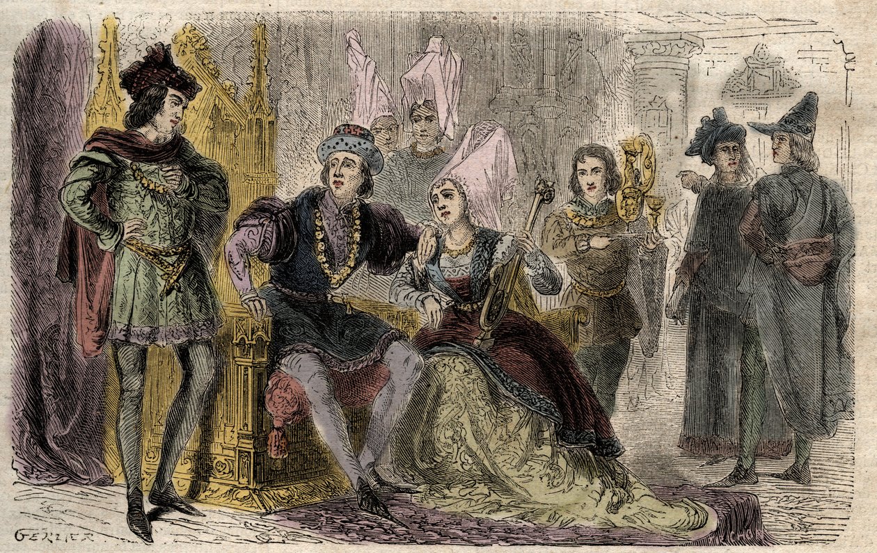 Agnes Sorel (1422-1450) na corte de Carlos VII - Agnes Sorel a la cour de Carlos VII - gravura em "Dictionnaire populaire illustrious" - 1864 - de Joseph Decembre e Edmond Allonier - de Unknown artist