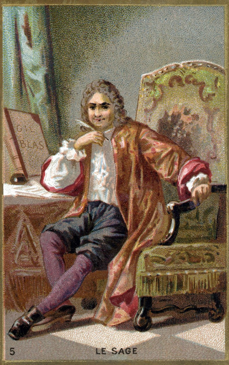 Alain Rene Lesage (Alain-Rene Le Sage) (1668-1747). Cromolitografia do século XIX. de Unknown artist