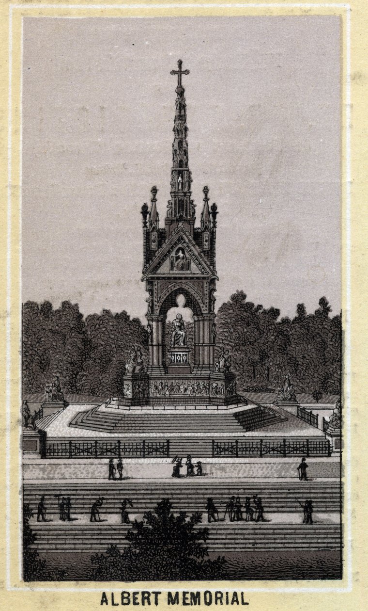 Albert Memorial, Londres, Inglaterra. Cromolitografia do final do século XIX. de Unknown artist
