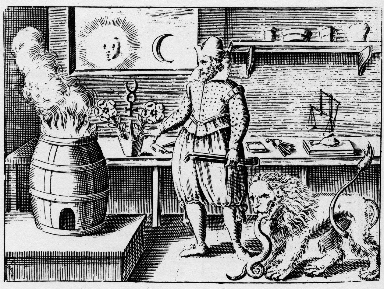 Alchimie - La flamamme - Gravura de 1659 em "L