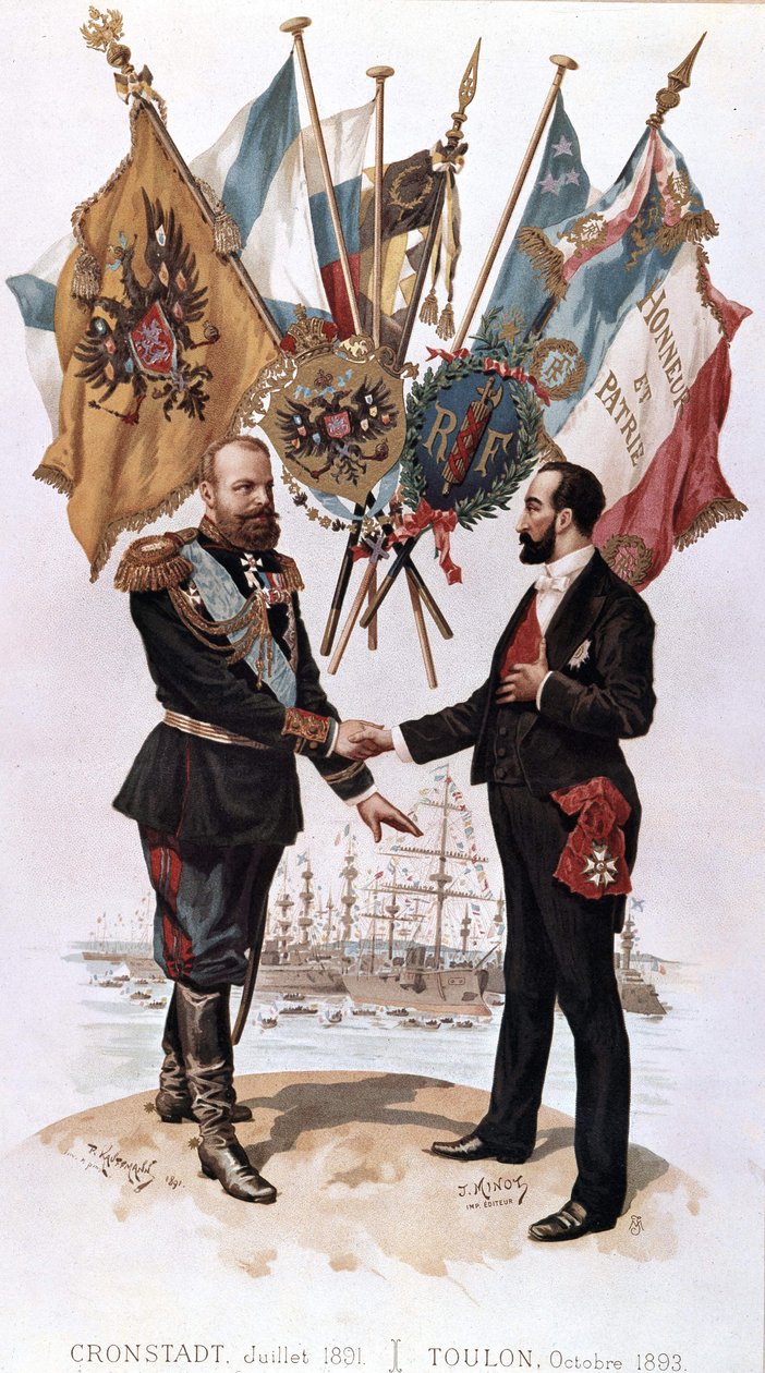 Alexander III na assinatura do acordo comercial franco-russo (Kronstadt 1891 - Toulon 1893), coleção Bianchetti de Unknown artist