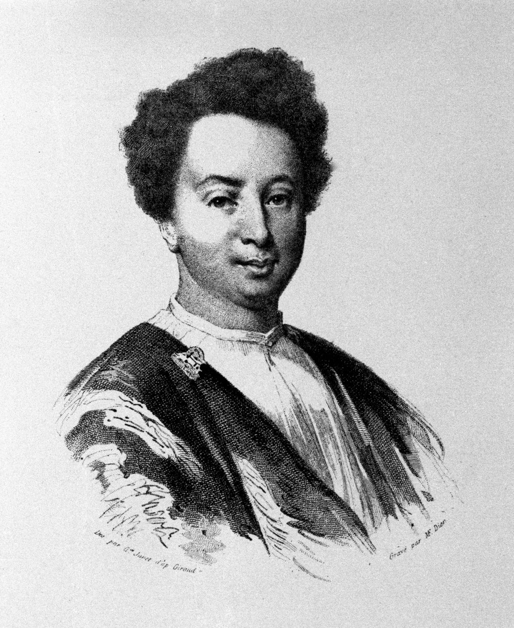 Alexandre Dumas aos trinta e cinco anos, gravura do século XIX de Unknown artist