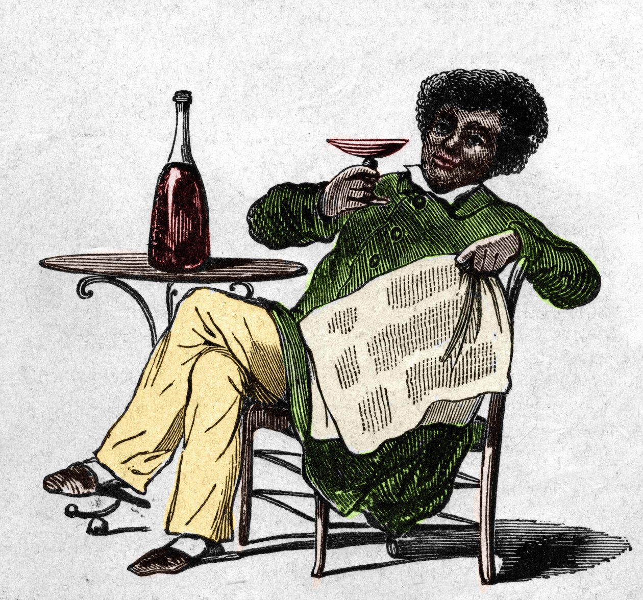 Alexandre Dumas pai (1802-1870), escritor francês que bebe vinho. de Unknown artist