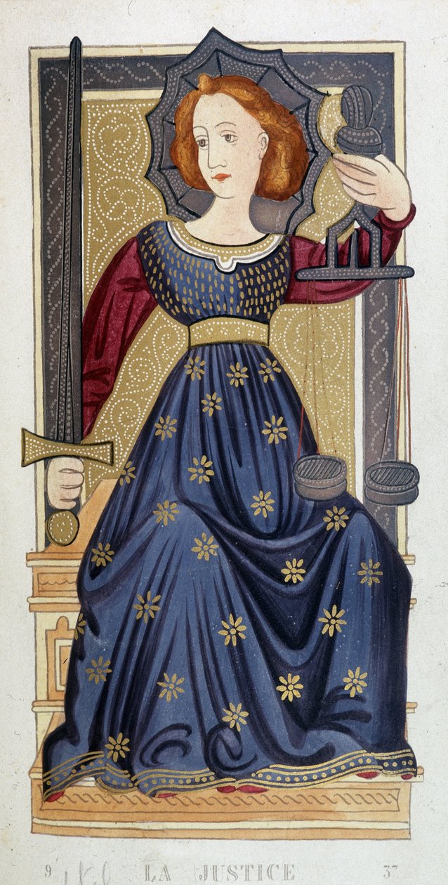 Alegoria da Justiça Depois de uma Miniatura - século XIX de Unknown artist