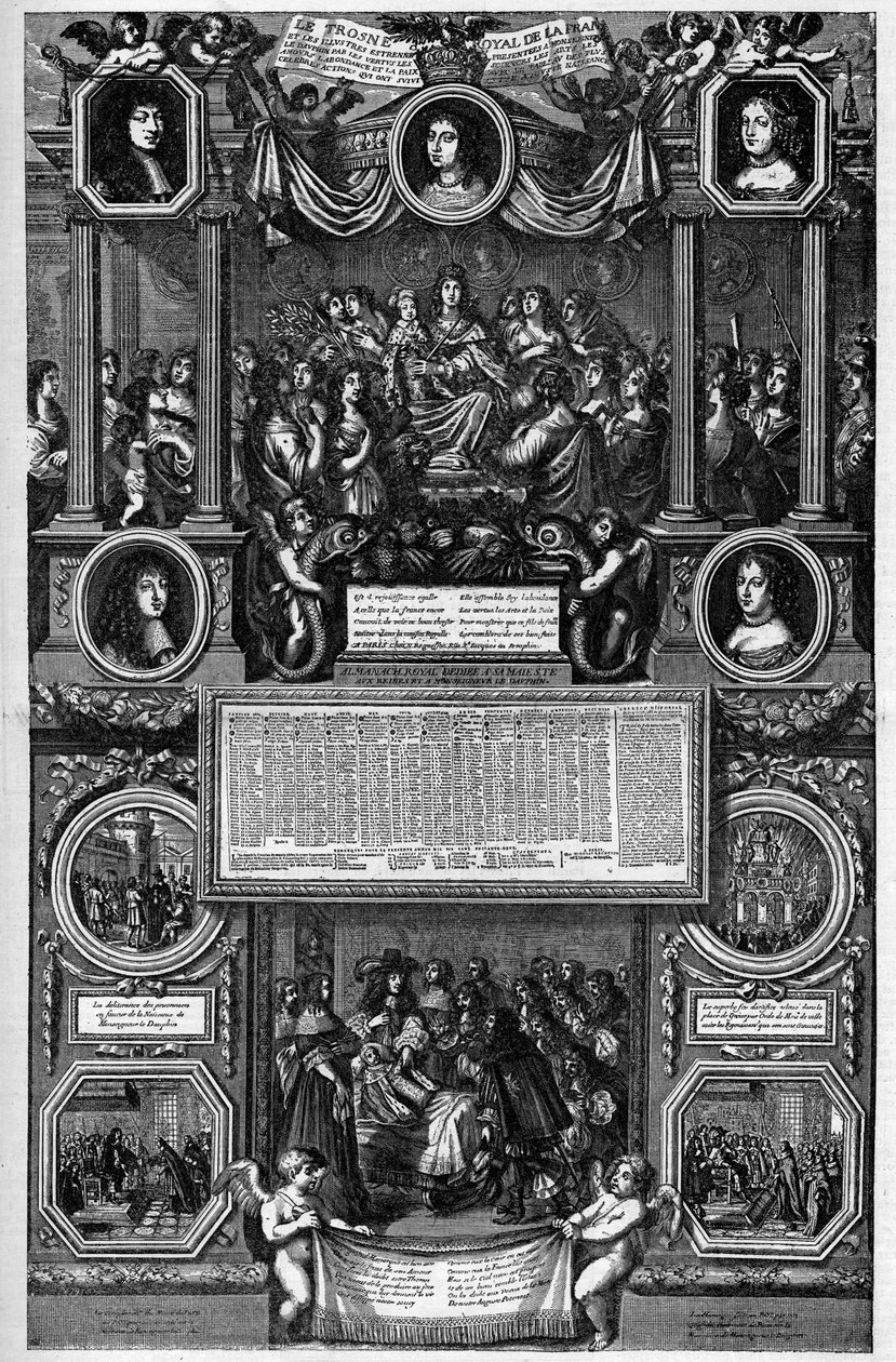 Almanach para o ano 1682 representando o nascimento do Dauphin (Louis de France conhecido como o Grande Dauphin de Unknown artist