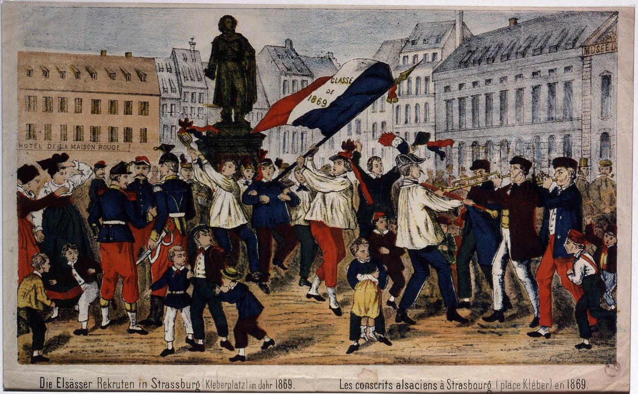 Conscritos alsacianos, Place Kleber em Estrasburgo de Unknown artist