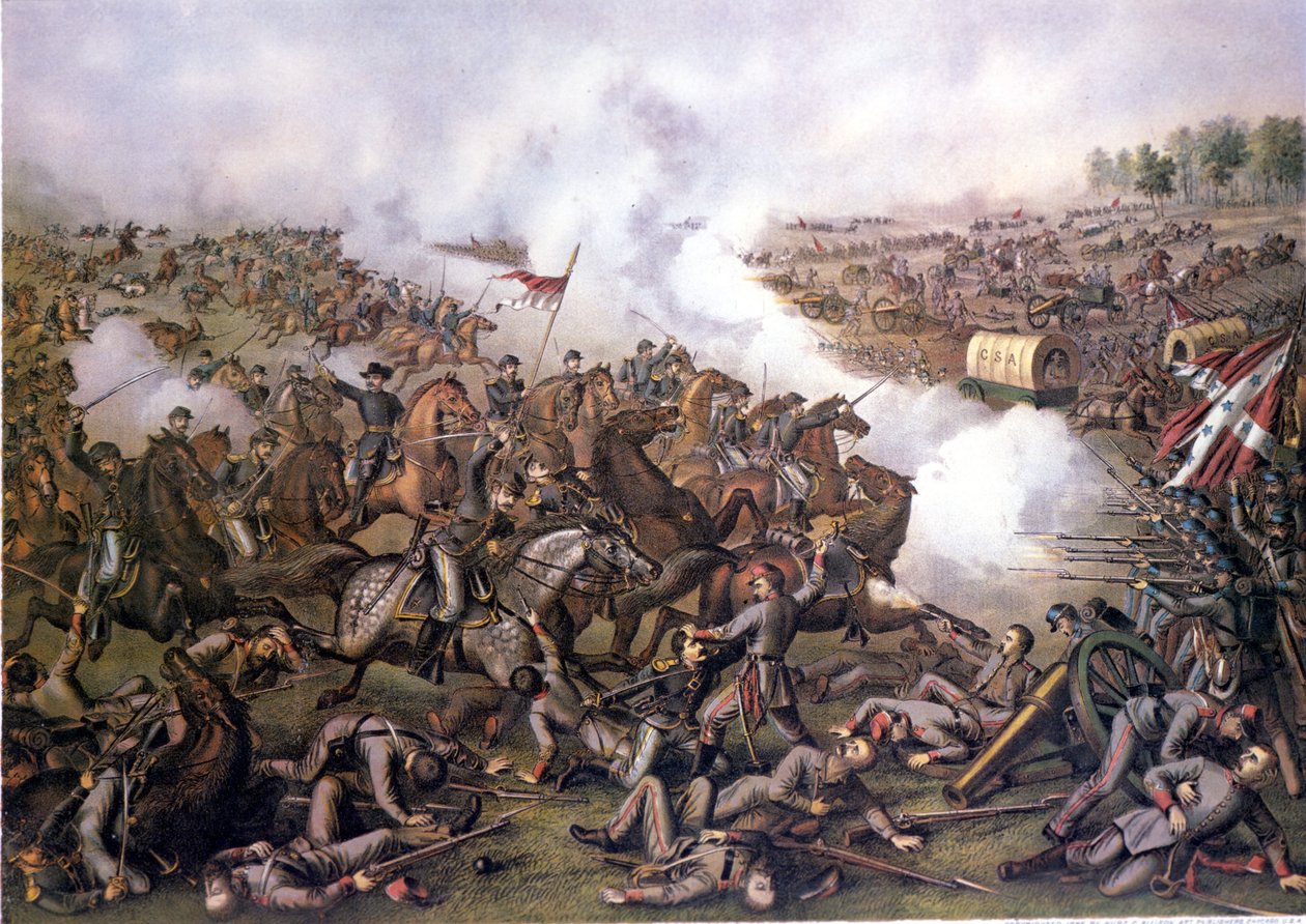 Guerra Civil Americana (1861 - 1865): Batalha dos Cinco Garfos (Virginia) 01 de Abril de Unknown artist