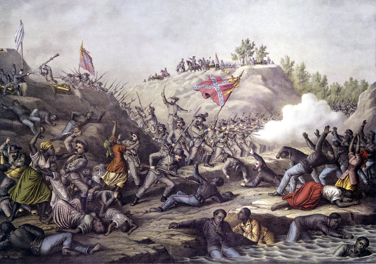 Guerra Civil Americana (1861 - 1865): Batalha de Fort Pillow, Tennessee, 12 de abril de Unknown artist