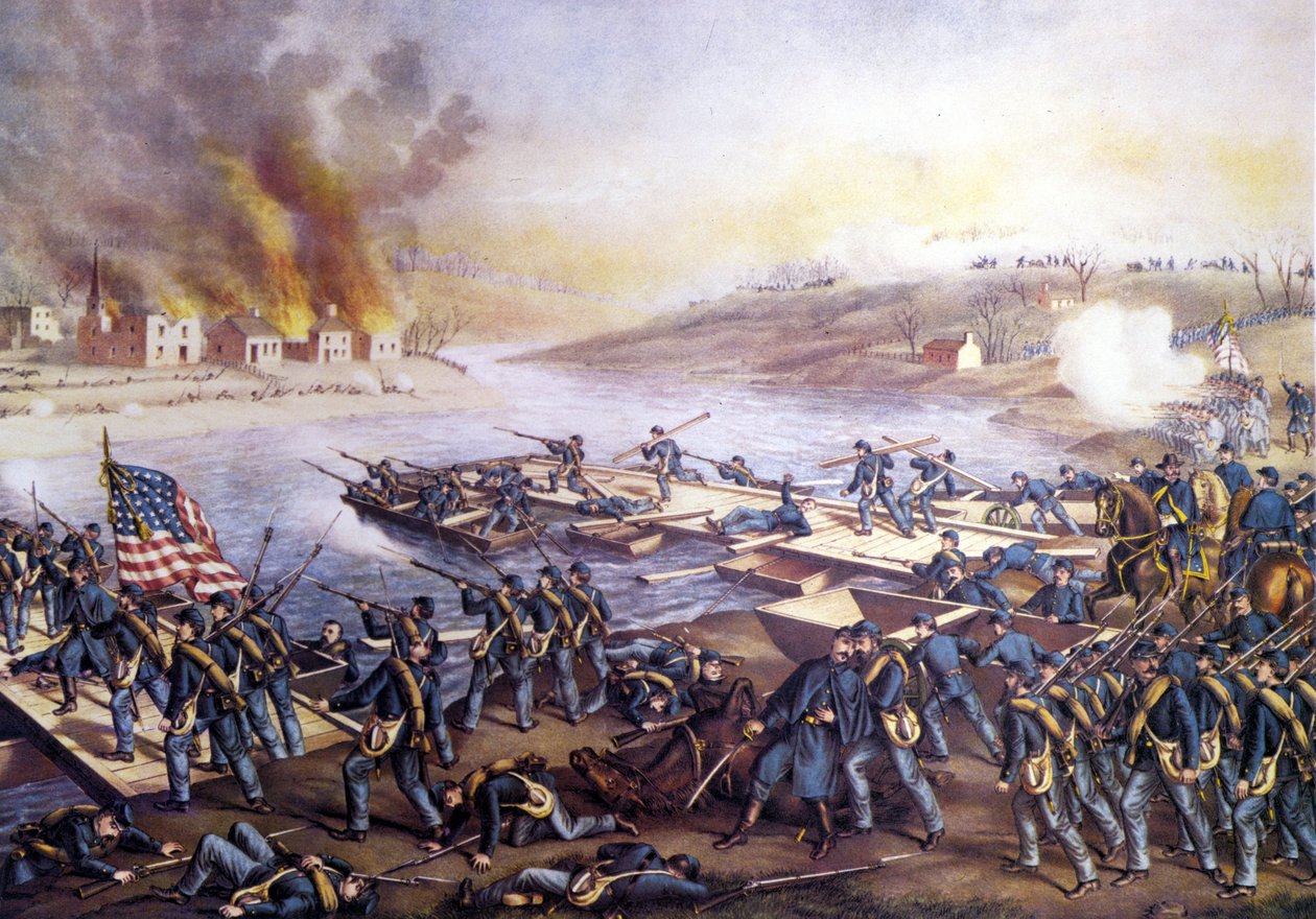 Guerra Civil Americana (1861 - 1865): Primeira Batalha de Fredericksburg (Virgínia) 11 de dezembro de Unknown artist