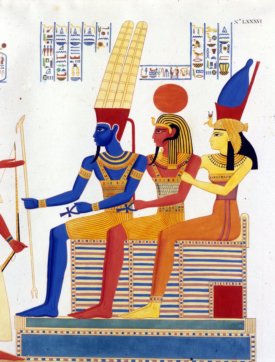 Amon - re, Ptah, Mut - em "Monumentos do Egito e Alta Núbia" de Ippolito Rosellini (Rossellini). de Unknown artist